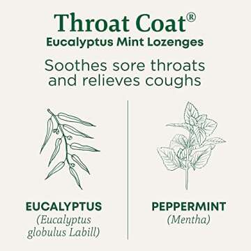 Traditional Medicinals Throat Coat Organic Cough Drops - Eucalyptus Mint with Menthol - 3 Bags of 16...