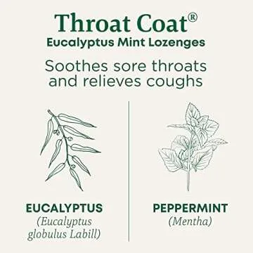 Traditional Medicinals Throat Coat Organic Cough Drops - Eucalyptus Mint with Menthol - 3 Bags of 16...