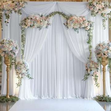 Elegant 10x10 White Backdrop Curtains - 2 Panels for Parties & Weddings