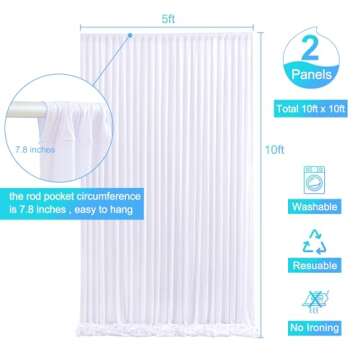 10x10 White Backdrop Curtains for Parties & Weddings