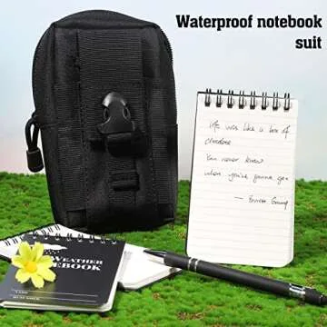 3 × 5" Waterproof Notepad Notebook with Weatherproof Pen and Fabric Notebook Cover, Write in The Rain Pocket Notebook Waterproof Small Notepad for Outdoor Activities Recording