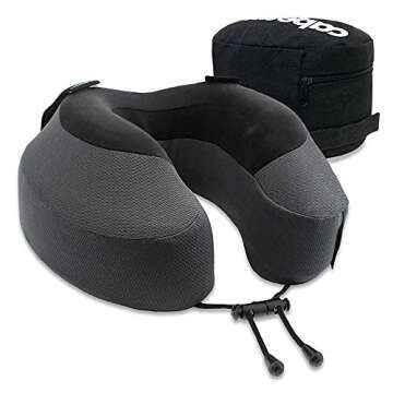 Cabeau Travel Neck Pillow and Eye Mask Set, Memory Foam Neck and Head Support Pillow for Traveling, ...