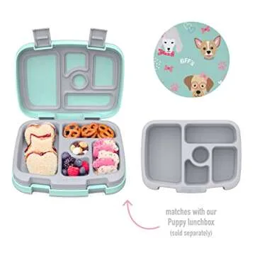 Bentgo® Kids Prints Tray with Transparent Cover - Reusable, BPA-Free, 5-Compartment Meal Prep Conta...