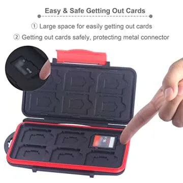 SKOLOO Memory Card Holder, Waterproof SD Card Case, 12 SD Card Cases Storage Slots for SDHC SDXC TF Card, 12 Micro SD Card Holder Slots,1 Set