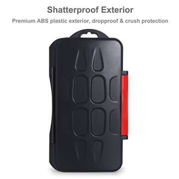 SKOLOO Memory Card Holder, Waterproof SD Card Case, 12 SD Card Cases Storage Slots for SDHC SDXC TF Card, 12 Micro SD Card Holder Slots,1 Set