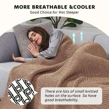 L'AGRATY Knitted Weighted Blanket - 60"x80" 15lbs Cooling Chunky Knit Heavy Blanket for Adults Braided Crochet Throw Thick Cable Yarn Knit Decorative Blanket No Beads Evenly Weighted Machine Washable