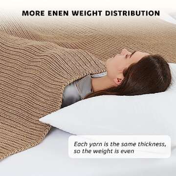 L'AGRATY Knitted Weighted Blanket - 60"x80" 15lbs Cooling Chunky Knit Heavy Blanket for Adults Braided Crochet Throw Thick Cable Yarn Knit Decorative Blanket No Beads Evenly Weighted Machine Washable