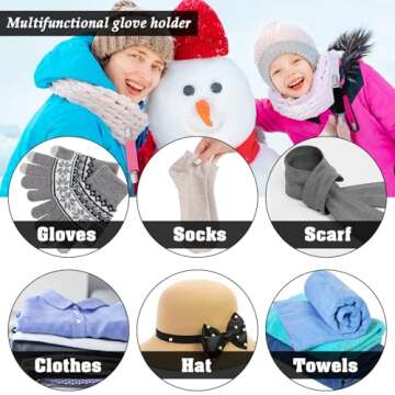 Zkptops 3 Pairs Winter Mitten Clips Elastic Stainless Steel Gloves Clips for Toddler Kids Baby Adult...