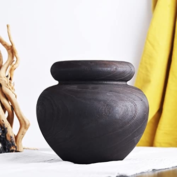 Elegant Paulownia Wooden Vase for Rustic Home Decor