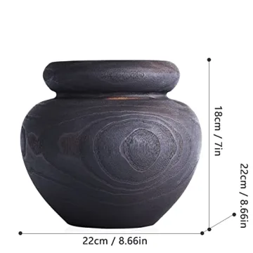 Elegant Paulownia Wooden Vase for Rustic Home Decor