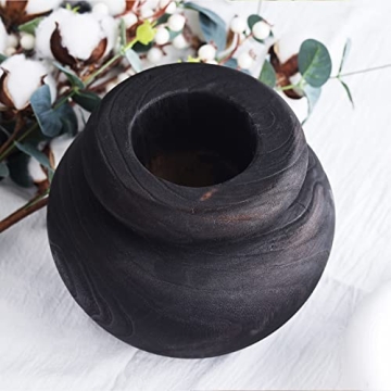 Elegant Paulownia Wooden Vase for Rustic Home Decor