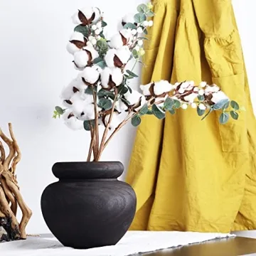 Elegant Paulownia Wooden Vase for Rustic Home Decor