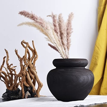 Elegant Paulownia Wooden Vase for Rustic Home Decor
