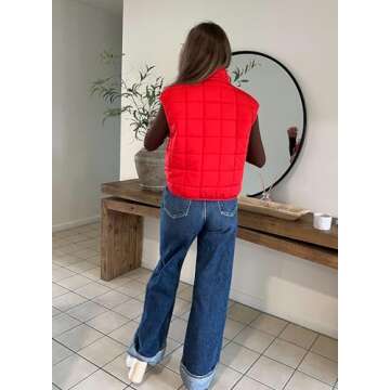 Zeagoo Puffer Vest For Women Lightweight Fashion Zipped Up Collar Down Vest