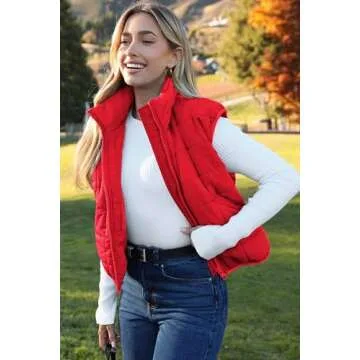 Zeagoo Puffer Vest For Women Lightweight Fashion Zipped Up Collar Down Vest