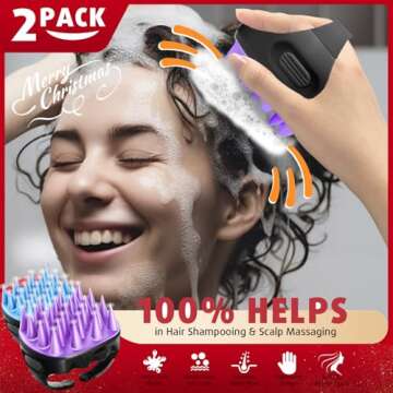 Cbiumpro 2-Pack Scalp Massager Shampoo Brush, Ultra Soft Silicone Scalp Scrubber Exfoliator Brush fo...