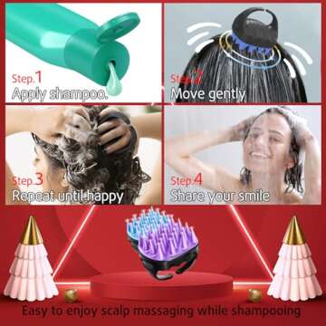 Cbiumpro 2-Pack Scalp Massager Shampoo Brush, Ultra Soft Silicone Scalp Scrubber Exfoliator Brush for Hair Growth & Dandruff Removal - 100% Fit All Hair Types