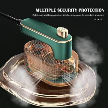 Handheld Mini Garment Steamer, Foldable Steamer Iron for Clothes, 356℉ High Temperature Ironing, Both Dry & Wet Ironing, for Home Travel & Business