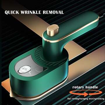 Handheld Mini Garment Steamer, Foldable Steamer Iron for Clothes, 356℉ High Temperature Ironing, Both Dry & Wet Ironing, for Home Travel & Business