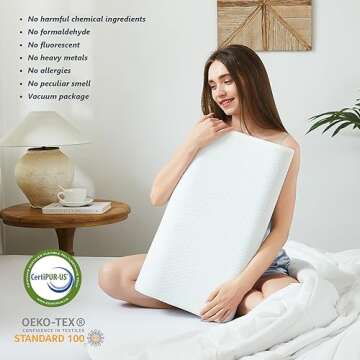 Homemate Neck Pillow Memory Foam Pillows - Ergonomic Pillow for Neck Shoulder Pain Relief Bed Pillow for Sleeping Orthopedic Cervical Pillow Support for Side Back Stomach Sleeper-Queen Size