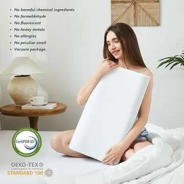 Homemate Neck Pillow Memory Foam Pillows - Ergonomic Pillow for Neck Shoulder Pain Relief Bed Pillow for Sleeping Orthopedic Cervical Pillow Support for Side Back Stomach Sleeper-Queen Size