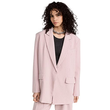 Stylish Lioness Women's NYC Blazer in Pink Pinstripe