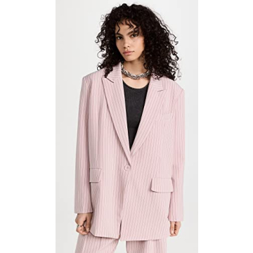 Stylish Lioness Women's NYC Blazer in Pink Pinstripe