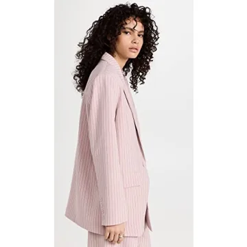 Stylish Lioness Women's NYC Blazer in Pink Pinstripe