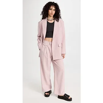 Stylish Lioness Women's NYC Blazer in Pink Pinstripe