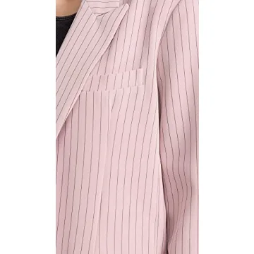 Stylish Lioness Women's NYC Blazer in Pink Pinstripe