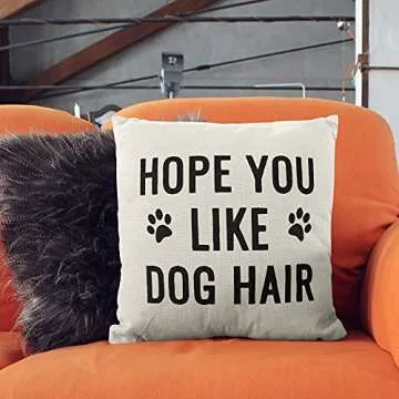 M-Qizi Funny Throw Pillows Cover - Dog Throw Pillow, Dog Owner Gifts, 18x18 Pillow Cover, Dog Owner ...