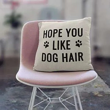 M-Qizi Funny Throw Pillows Cover - Dog Throw Pillow, Dog Owner Gifts, 18x18 Pillow Cover, Dog Owner Gifts for Women, Dog Home Decor, Dog Decor