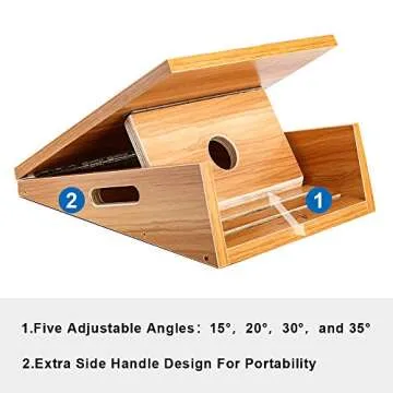 StrongTek Extra Large Wooden Slant Board, Adjustable Incline Board and Calf Stretcher, Stretch Board, Extra Side Handle 16 X 18 Inches, 5 Positions (500 LB Capacity)