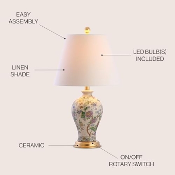 Grace 24" Floral LED Table Lamp - JONATHAN Y Classic Design