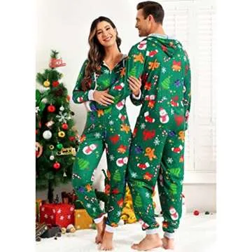 Zhitunemi Adult Christmas Pajamas Family Jumpsuit