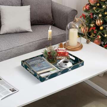 MAONAME Christmas Decorative Serving Tray with Handles
