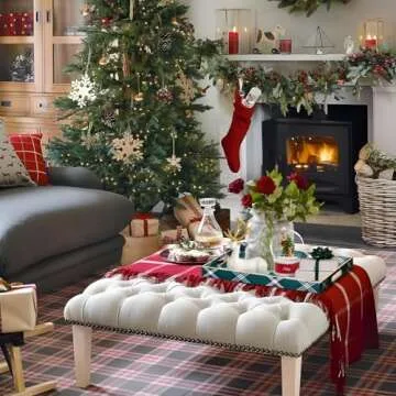 MAONAME Christmas Decorative Serving Tray with Handles