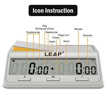 LEAP Chess Clock Programme Updated Digital Timer Advanced for Game and Chess Timer with Bonus & Dela...