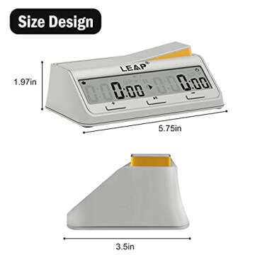 LEAP Chess Clock Advanced Digital Timer for Game & Chess