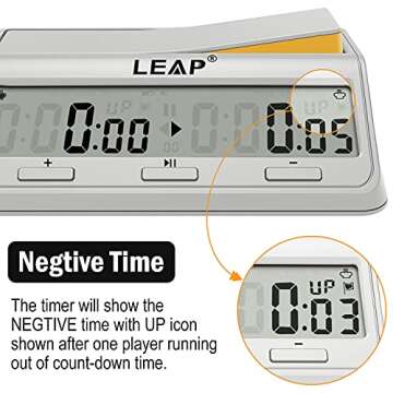 LEAP Chess Clock Advanced Digital Timer for Game & Chess