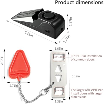 Portable Door Lock & Alarm Set for Home and Travel Safety
