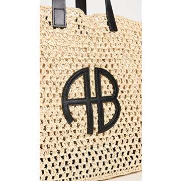 ANINE BING Women's Large Rio Tote, Sand, Tan, One Size