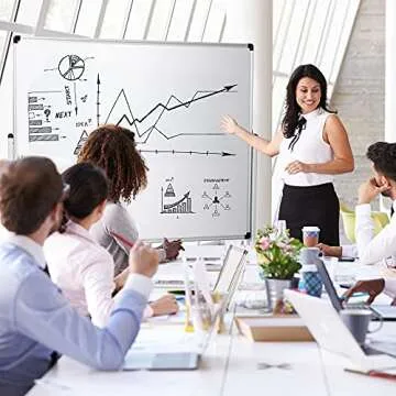 Amazon Basics Double Sided Whiteboard, Magnetic Dry Erase, Aluminium Frame and Stand, 48 x 36 Inches