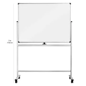 Amazon Basics Double Sided Whiteboard, Magnetic Dry Erase, Aluminium Frame and Stand, 48 x 36 Inches