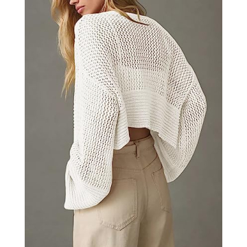 Bigeoosh Women's Lightweight Open Front Cropped Cardigan