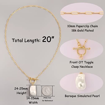 Aobei Pearl Baroque Simulated Pearl Necklace for Women