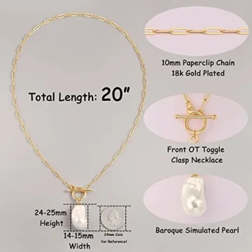 Aobei Pearl Baroque Simulated Pearl Necklace for Women