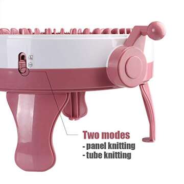 Umootek SENTRO 48 Needles Knitting Machine with Row Counter, Smart Weaving Loom Round Spinning Crochet Knitting Machines, Knitting Board Rotating Double Loom Kit