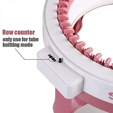 Umootek SENTRO 48 Needles Knitting Machine with Row Counter, Smart Weaving Loom Round Spinning Crochet Knitting Machines, Knitting Board Rotating Double Loom Kit
