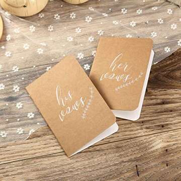 AKITSUMA Vow Books - His and Hers Wedding Vows - Set of 2 Kraft Paper